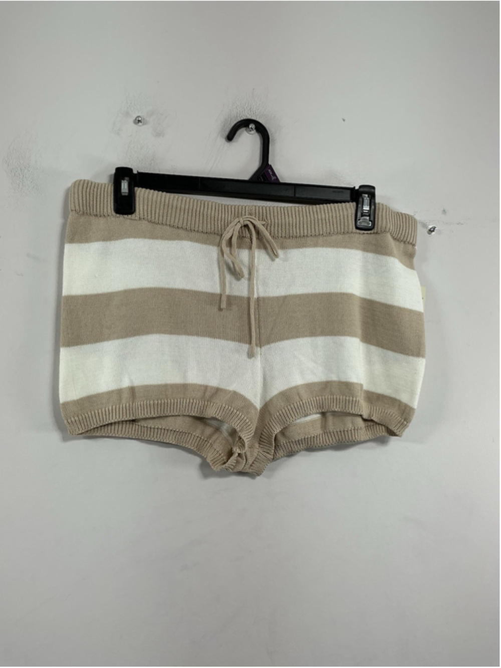 Womans NWT NOBO Pull On Sweater Short Shorts XXL 20 Tan White